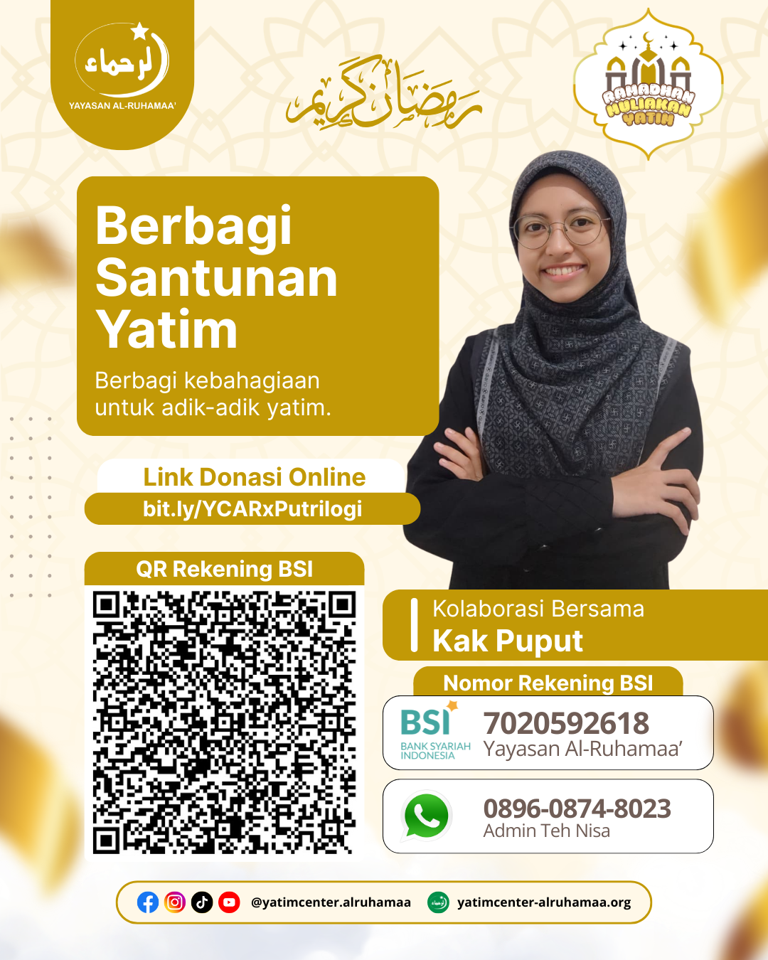 Berbagi Santunan Yatim Bersama Kak Puput