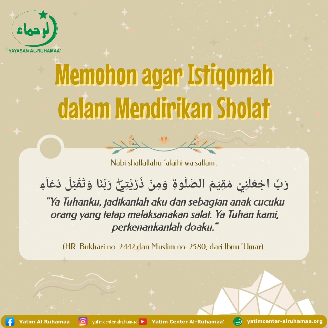 MEMOHON AGAR ISTIQOMAH MENDIRIKAN SHOLAT