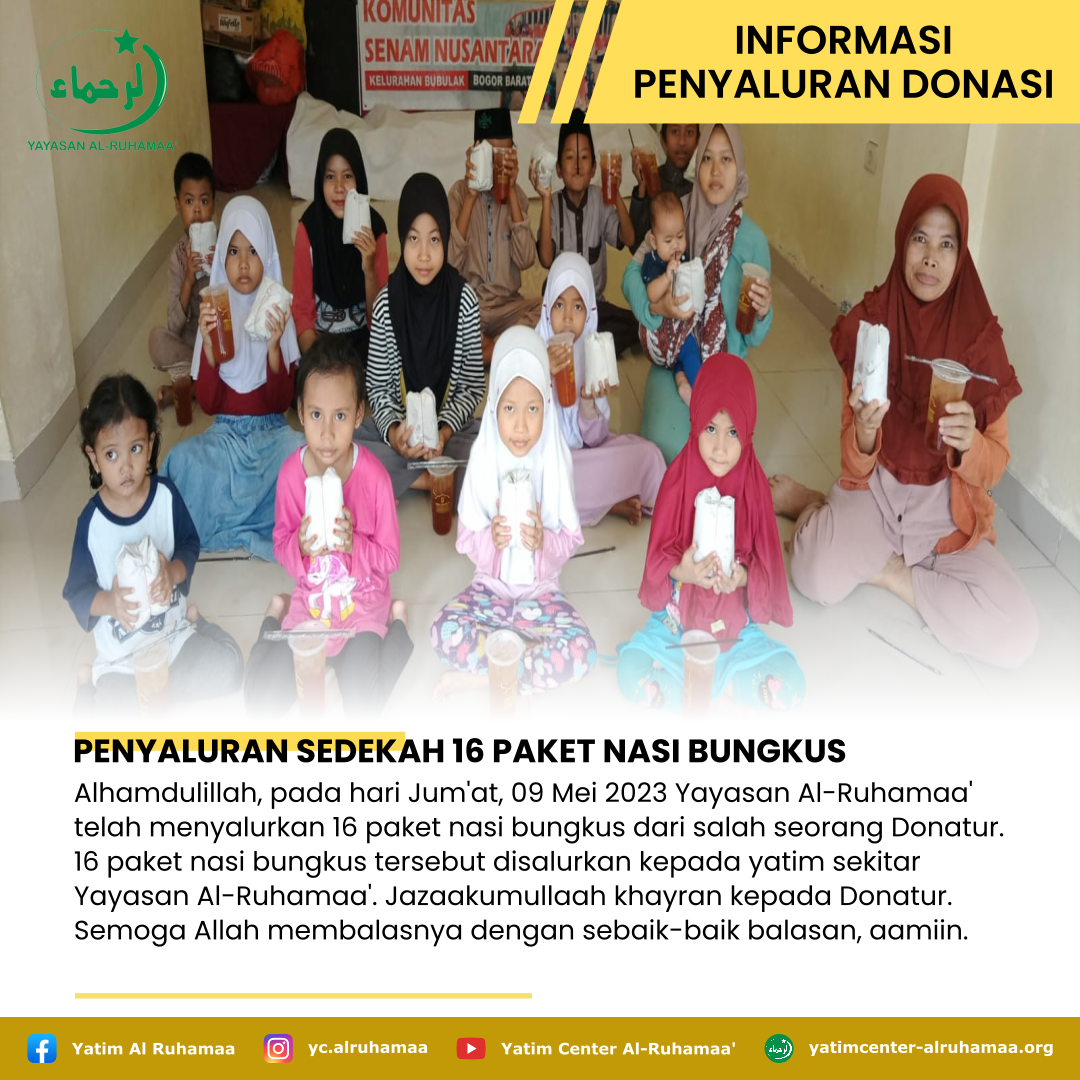 PENYALURAN SEDEKAH 16 PAKET NASI BUNGKUS