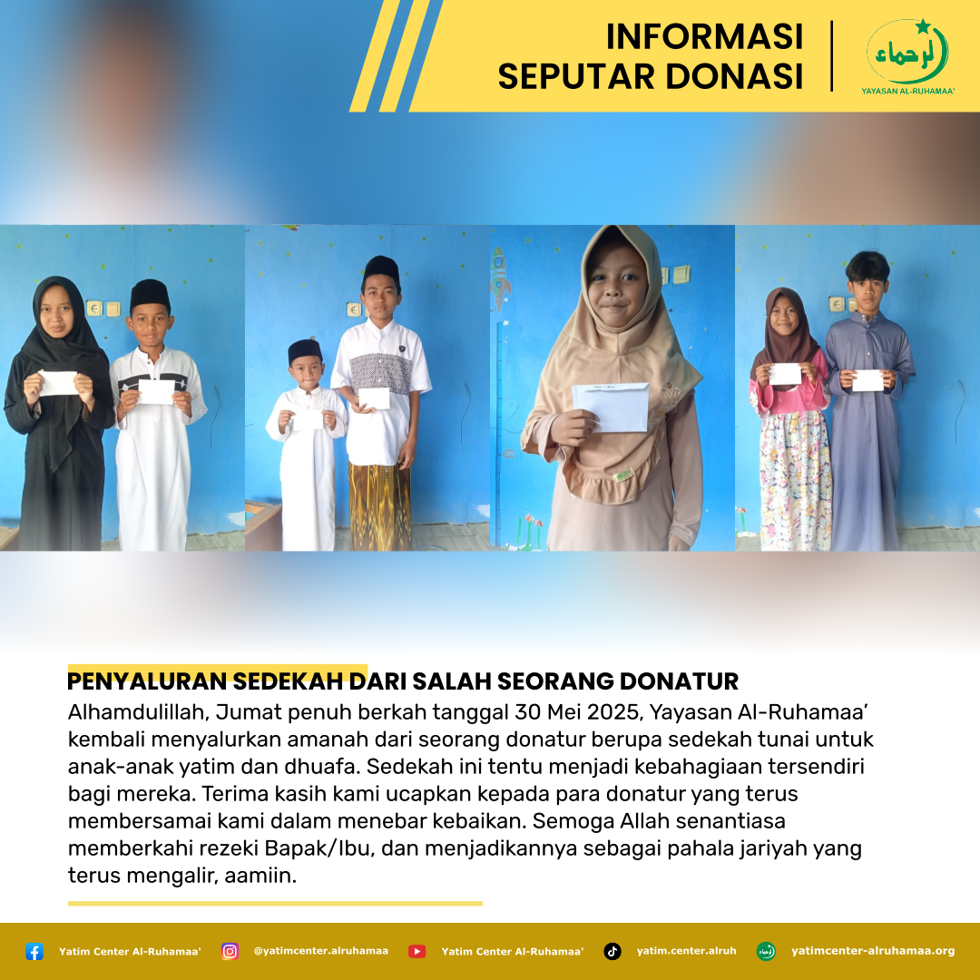 Penyaluran Sedekah dari Salah Seorang Donatur
