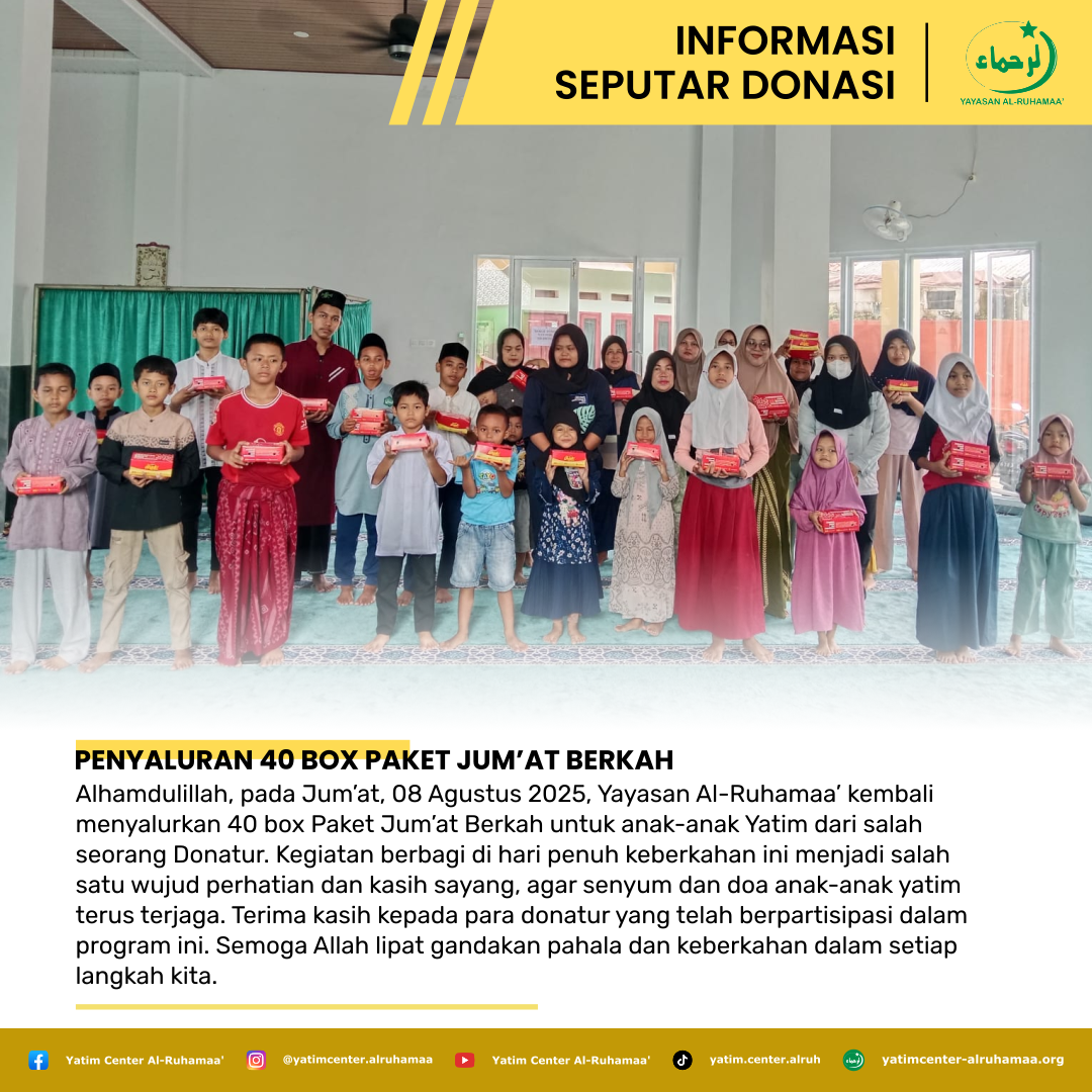 Penyaluran 40 Box Paket Jum’at Berkah
