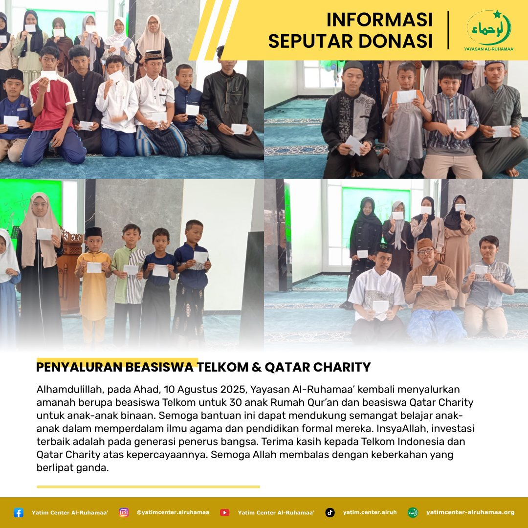 Penyaluran Beasiswa Telkom & Qatar Charity