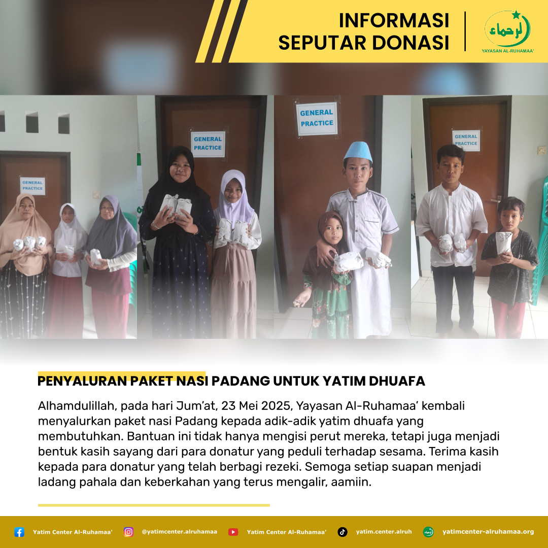 Penyaluran Paket Nasi Padang untuk Yatim Dhuafa