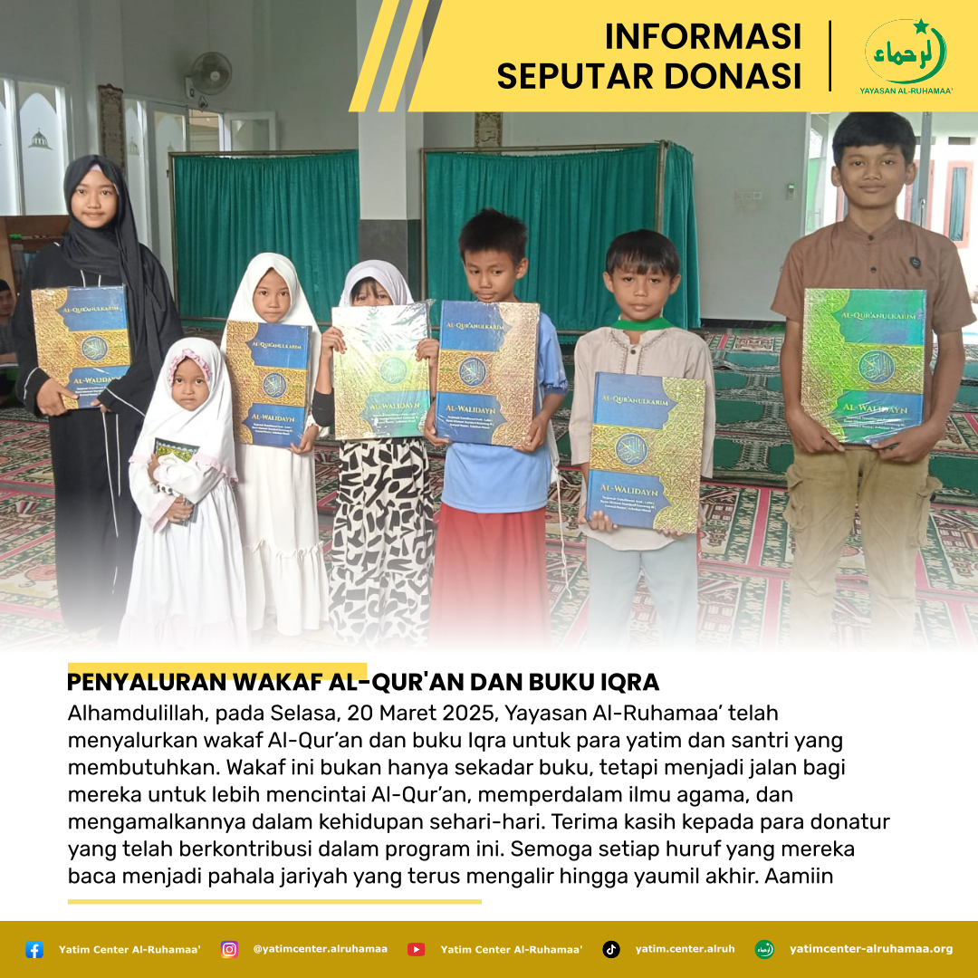 Penyaluran Wakaf Al-Qur'an dan Buku Iqra