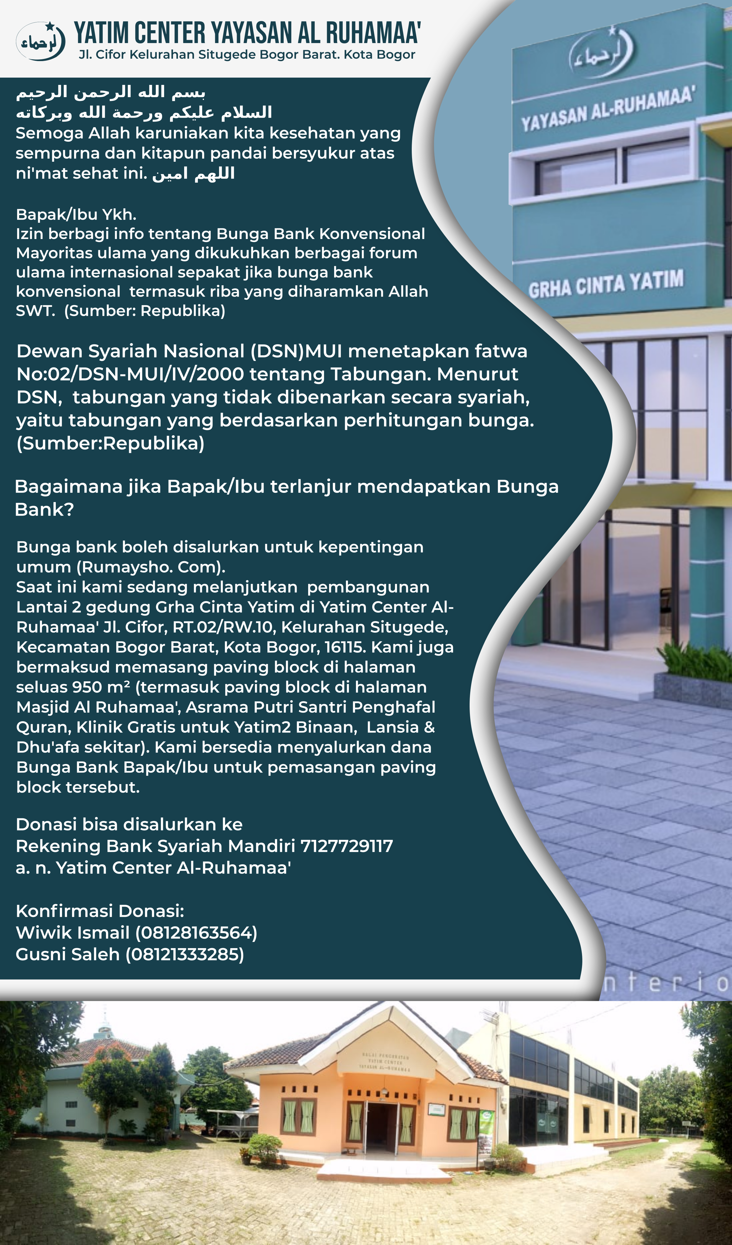 pembangunan  Lantai 2 gedung Grha Cinta Yatim di Yatim Center Al-Ruhamaa'