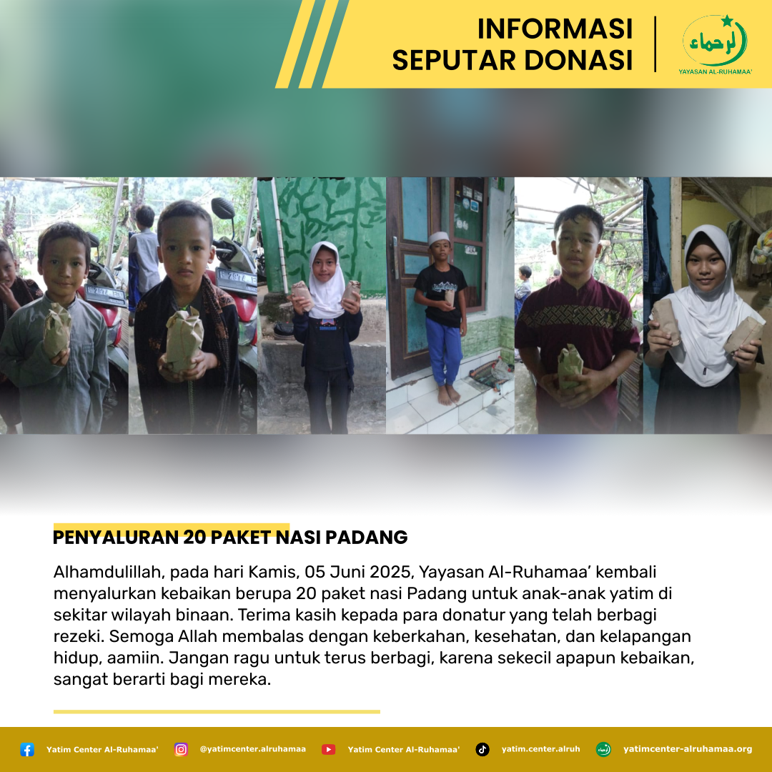 Penyaluran 20 Paket Nasi Padang