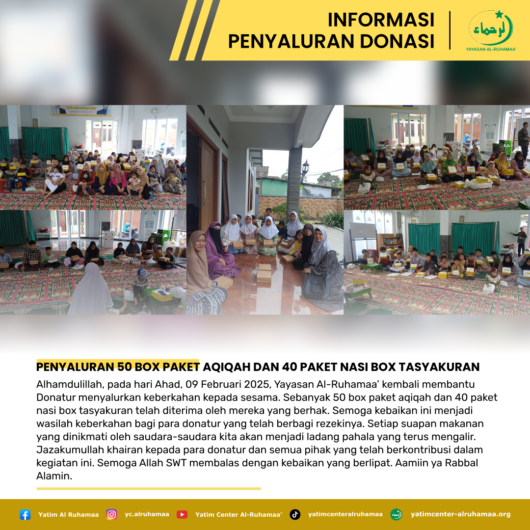Penyaluran 50 Box Paket Aqiqah dan 40 Paket Nasi Box Tasyakuran