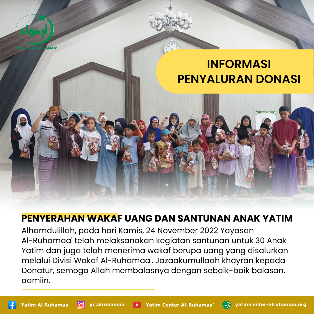 PENYERAHAN WAKAF UANG DAN SANTUNAN ANAK YATIM