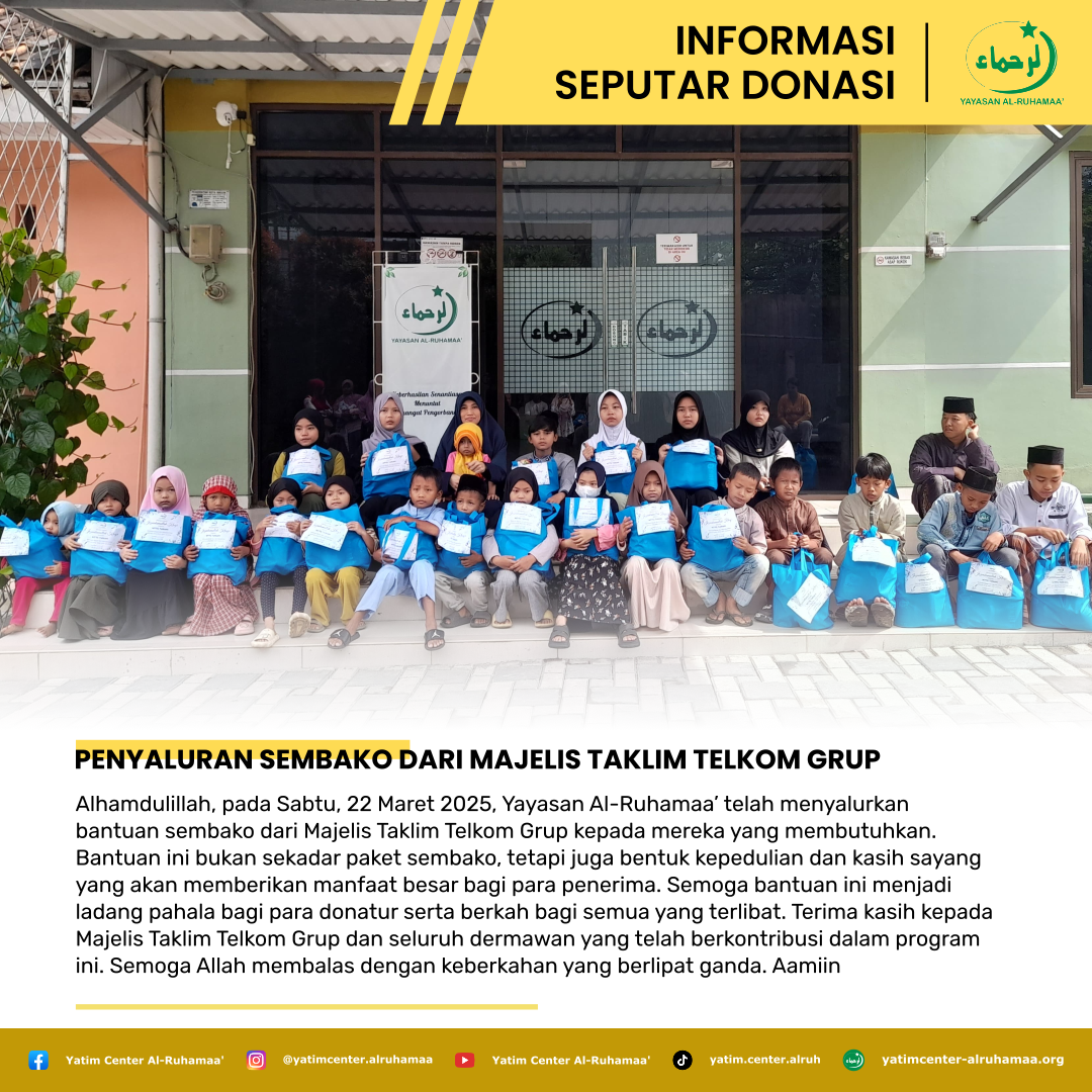 Penyaluran Sembako Dari Majelis Taklim Telkom Grup
