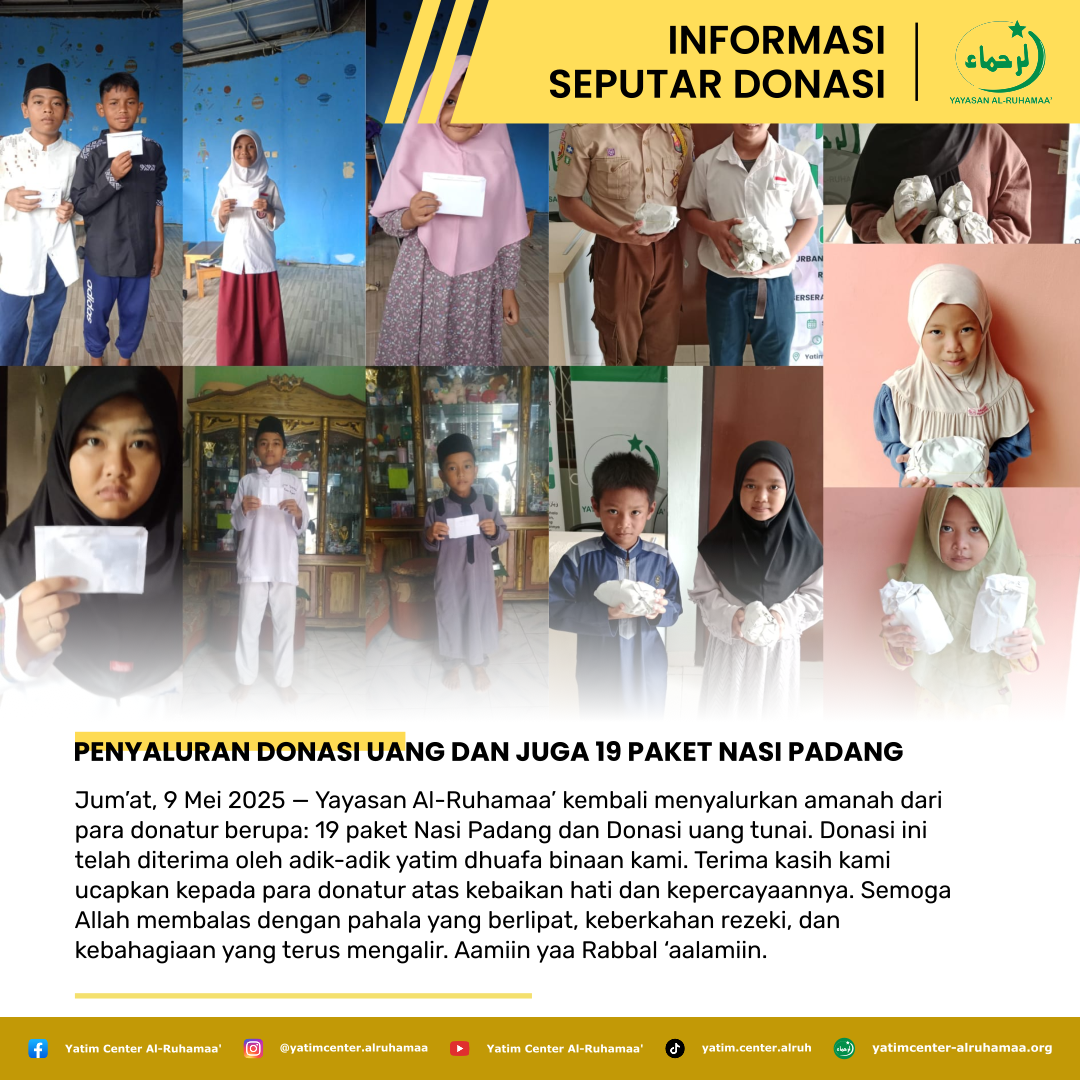 PENYALURAN DONASI UANG DAN JUGA 19 PAKET NASI PADANG
