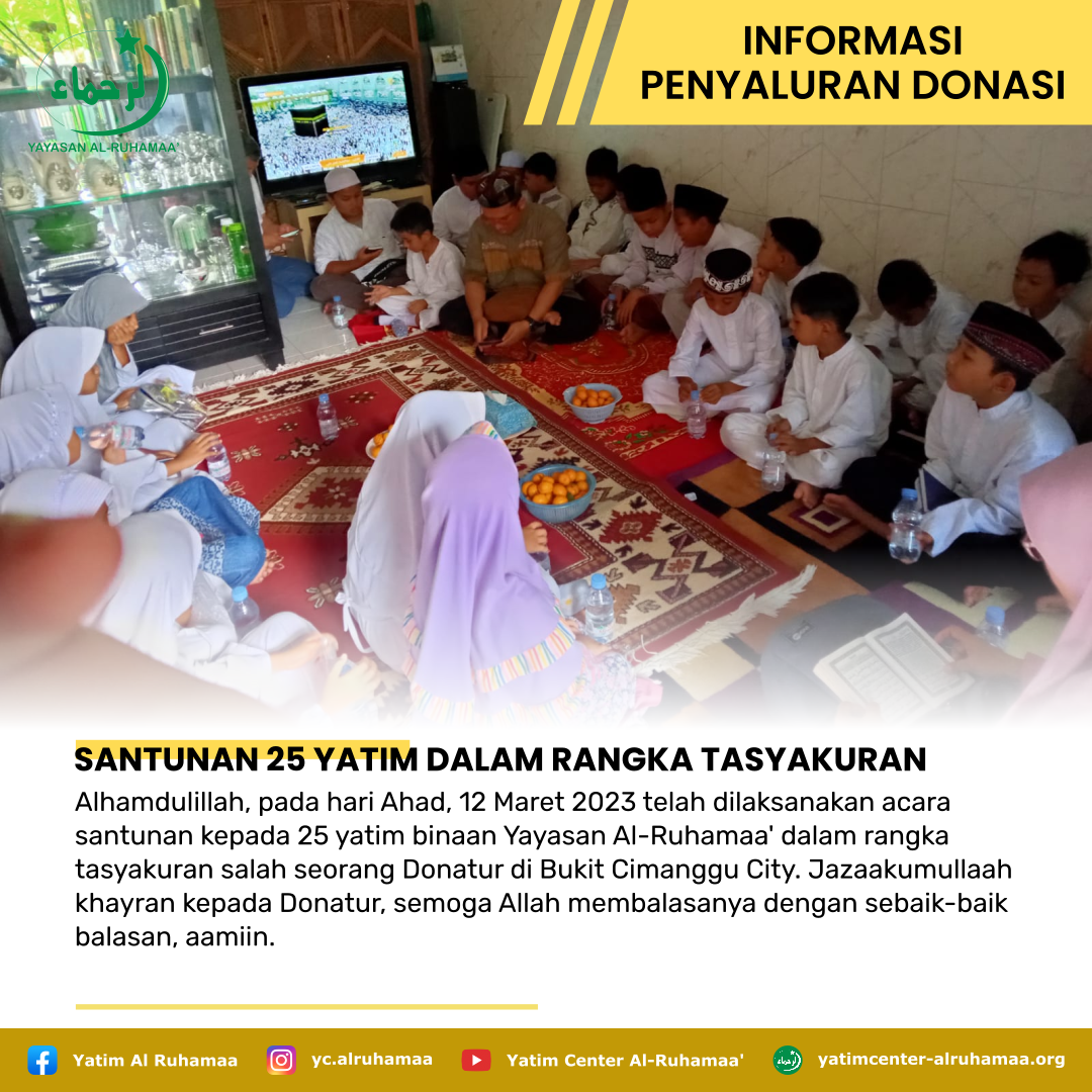 SANTUNAN 25 YATIM DALAM RANGKA TASYAKURAN