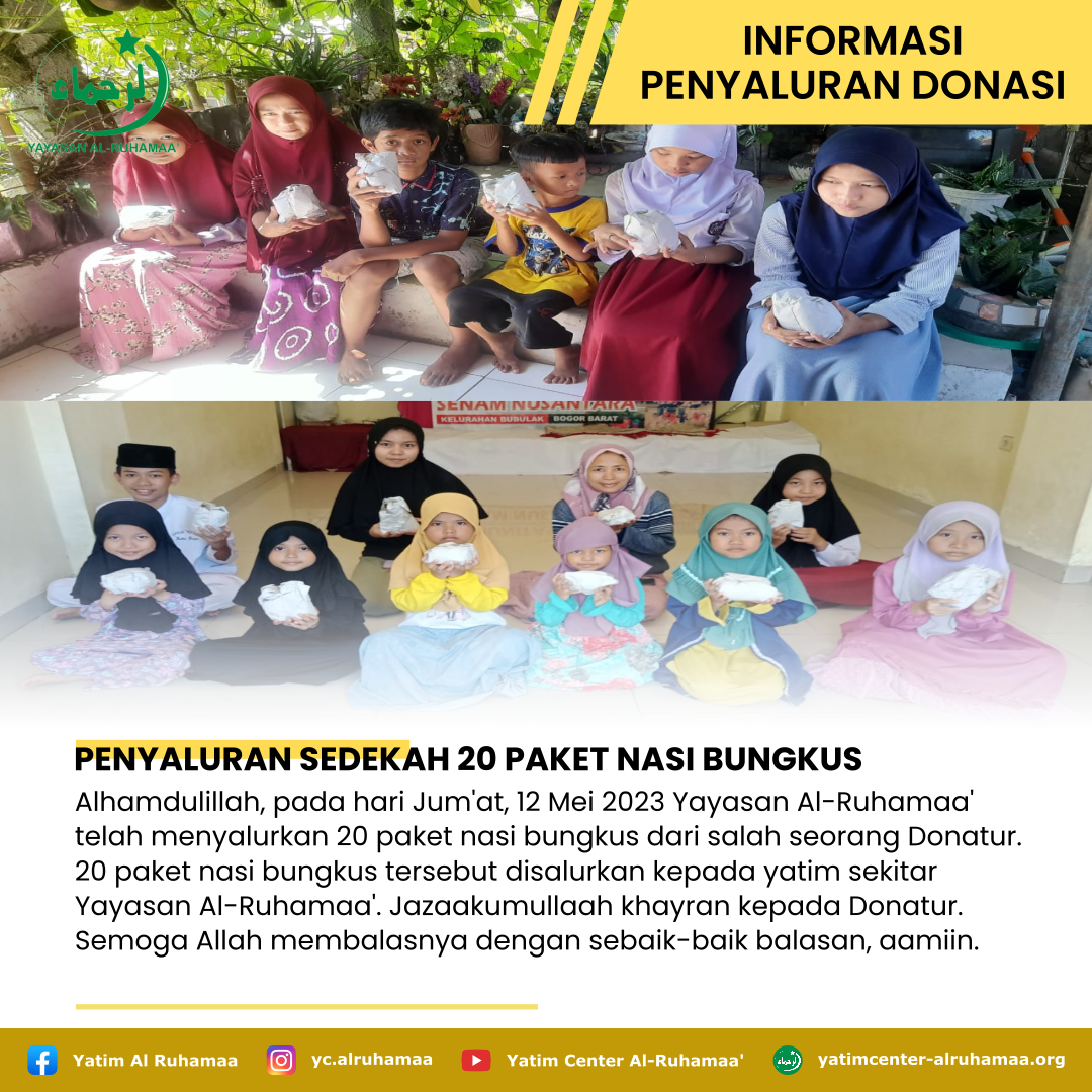 PENYALURAN SEDEKAH 20 PAKET NASI BUNGKUS
