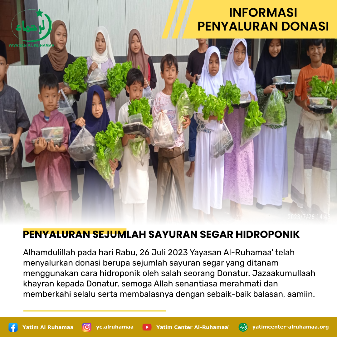 PENYALURAN SEJUMLAH SAYURAN SEGAR HIDROPONIK