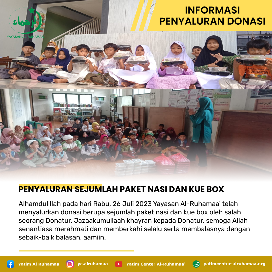 PENYALURAN SEJUMLAH PAKET NASI DAN KUE BOX
