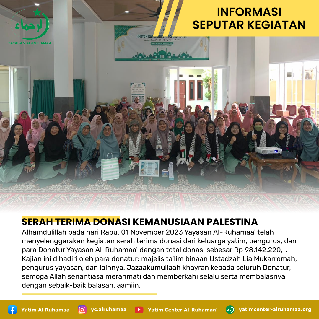 SERAH TERIMA DONASI KEMANUSIAAN PALESTINA